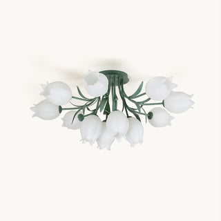 Ricko Floral Green Ceiling Lamp