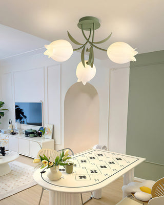 Ricko Floral Green Ceiling Lamp