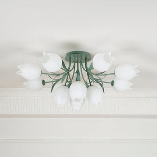 Ricko Floral Green Ceiling Lamp