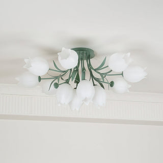 Ricko Floral Green Ceiling Lamp