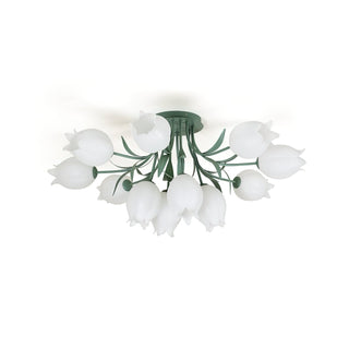 Ricko Floral Green Ceiling Lamp