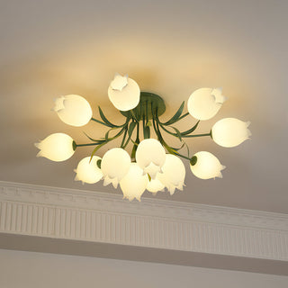 Ricko Floral Green Ceiling Lamp