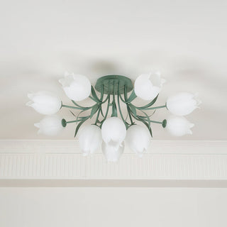 Ricko Floral Green Ceiling Lamp