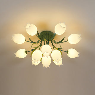 Ricko Floral Green Ceiling Lamp
