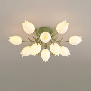 Ricko Floral Green Ceiling Lamp