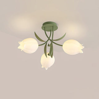 Ricko Floral Green Ceiling Lamp