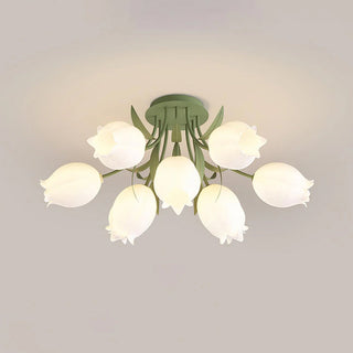 Ricko Floral Green Ceiling Lamp