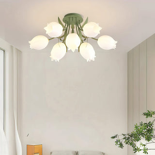 Ricko Floral Green Ceiling Lamp