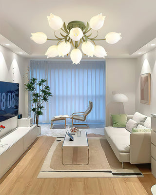 Ricko Floral Green Ceiling Lamp