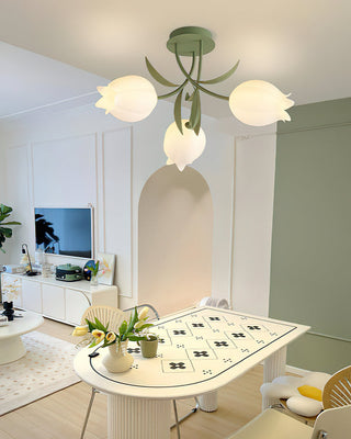 Ricko Floral Green Ceiling Lamp