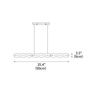Ripple Sculptural Glass Bar Chandelier