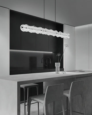 Ripple Sculptural Glass Bar Chandelier