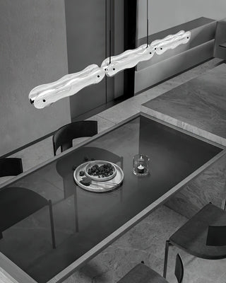 Ripple Sculptural Glass Bar Chandelier