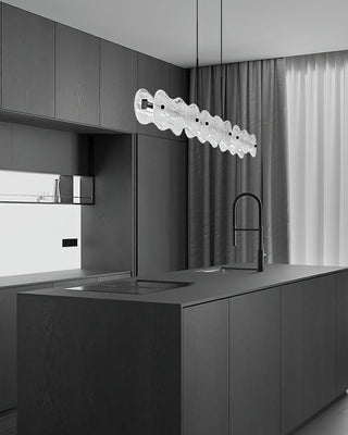 Ripple Sculptural Glass Bar Chandelier