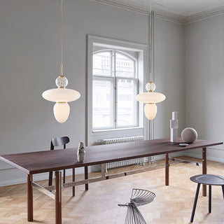 Oriel Modern Glass Brass Pendant Light