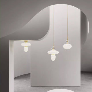 Oriel Modern Glass Brass Pendant Light