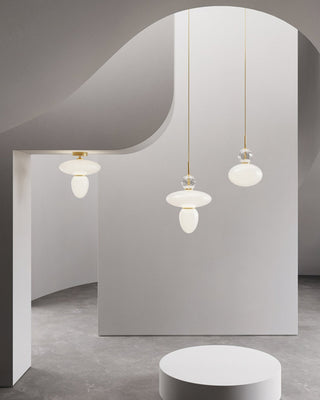Oriel Modern Glass Brass Pendant Light