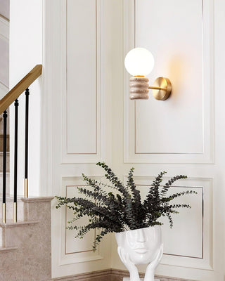 Romus Contemporary Travertine Wall Light