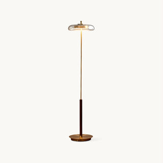 Ronaldo Dark Wood Metal Arc Floor Lamp