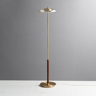 Ronaldo Dark Wood Metal Arc Floor Lamp