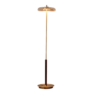 Ronaldo Dark Wood Metal Arc Floor Lamp