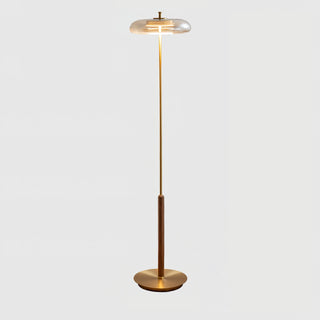 Ronaldo Dark Wood Metal Arc Floor Lamp