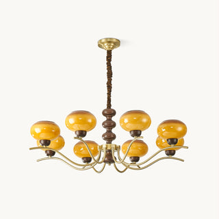 Rosdorf Amber Glass Globe Chandelier