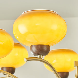Rosdorf Amber Glass Globe Chandelier