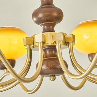 Rosdorf Amber Glass Globe Chandelier