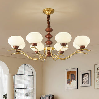 Rosdorf Amber Glass Globe Chandelier