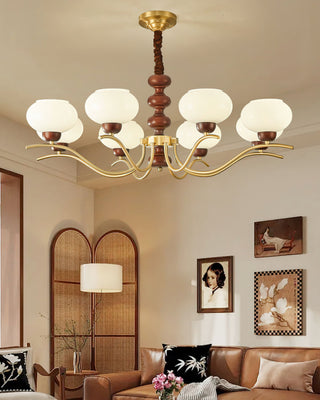 Rosdorf Amber Glass Globe Chandelier