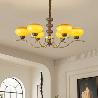 Rosdorf Amber Glass Globe Chandelier