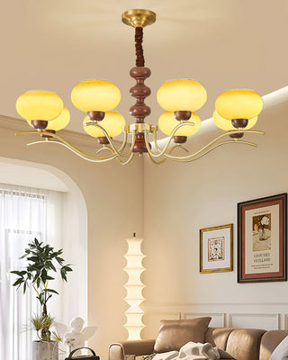 Rosdorf Amber Glass Globe Chandelier