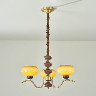 Rosdorf Amber Glass Globe Chandelier