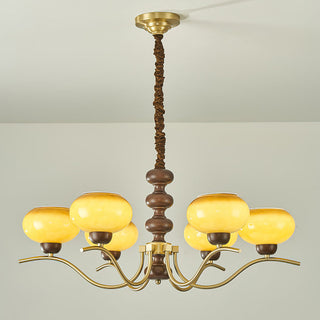 Rosdorf Amber Glass Globe Chandelier