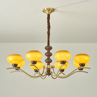Rosdorf Amber Glass Globe Chandelier