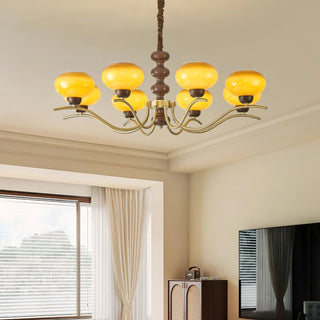 Rosdorf Amber Glass Globe Chandelier