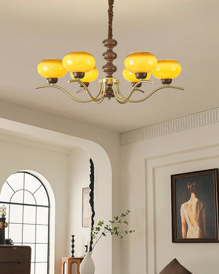 Rosdorf Amber Glass Globe Chandelier