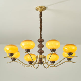 Rosdorf Amber Glass Globe Chandelier