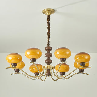 Rosdorf Amber Glass Globe Chandelier