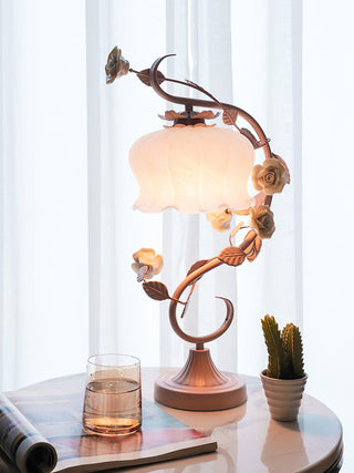 Gooseneck Floral Iron Table Light