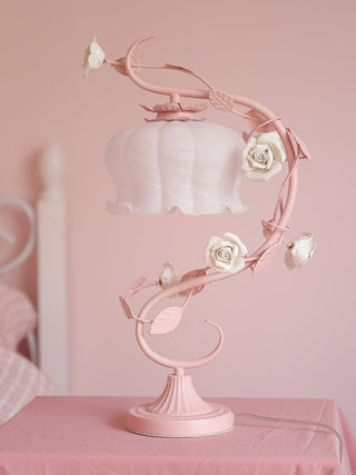 Gooseneck Floral Iron Table Light