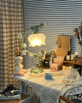Gooseneck Floral Iron Table Light