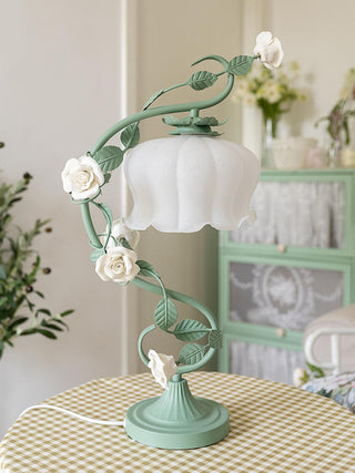 Gooseneck Floral Iron Table Light