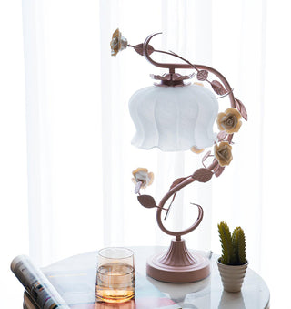 Gooseneck Floral Iron Table Light