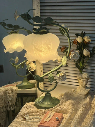 Gooseneck Floral Iron Table Light