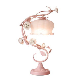 Gooseneck Floral Iron Table Light