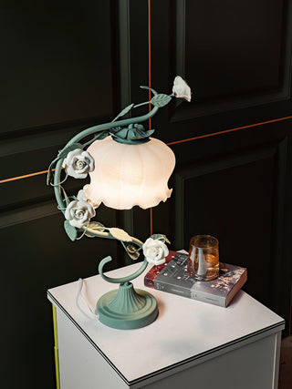 Gooseneck Floral Iron Table Light
