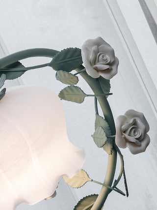 Gooseneck Floral Iron Table Light