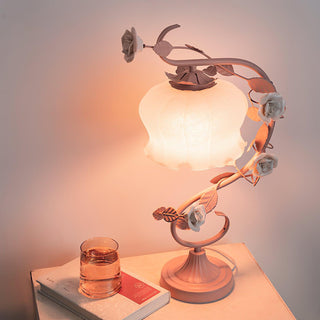 Gooseneck Floral Iron Table Light